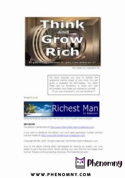 Download Think And Grow Rich PDF or Ebook ePub For Free with | Phenomny Books